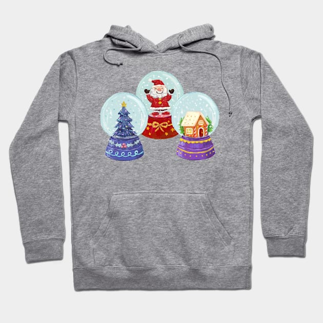 Snow globes Hoodie by Mako Design 